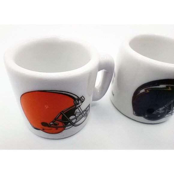 Miniature NFL Mugs Team Helmet Collectible Pair Browns Chargers Vintage 1.25 In - Picture 6 of 16